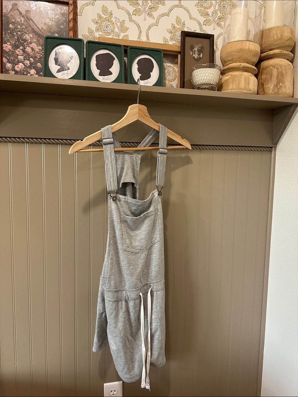 Women’s Gray Knit Overalls Jumpsuit